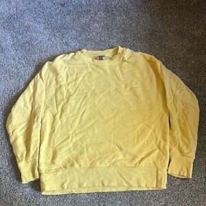 Large yellow crew neck sweatshirt